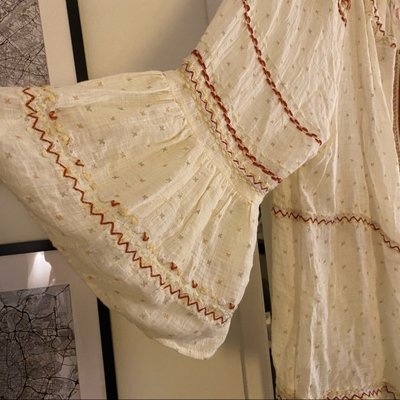 NWT - FREE PEOPLE - Talia Embroidered Blouse - Picture 9 of 12